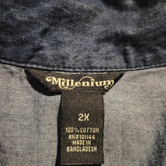 SALE-Millenium women's dark blue jean loose fitting pull over dress size 2x - Picture 10 of 11